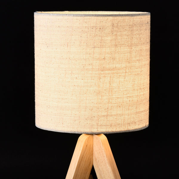 Tischleuchte Koblenz E14 Max. 40W mit Holzfüßen Beige lux.pro