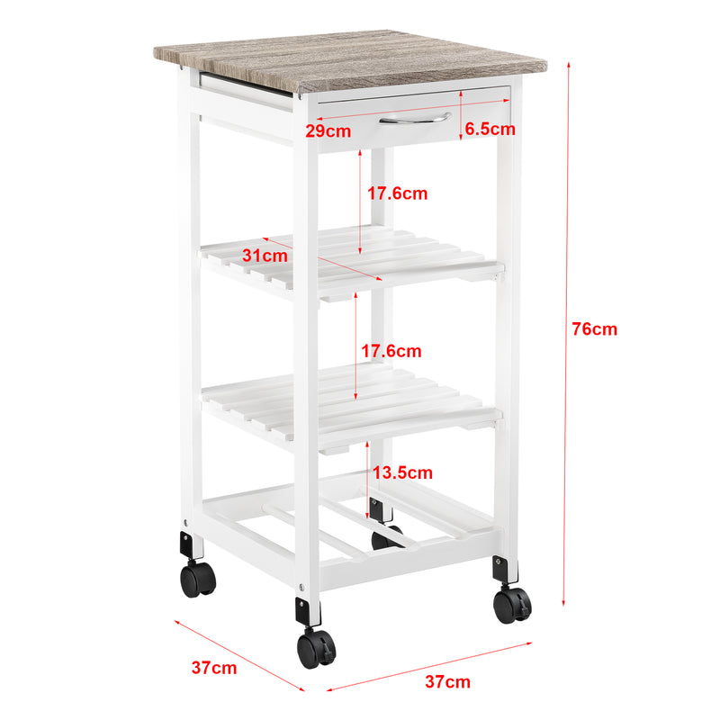 Maßskizze Servierwagen Biel 76x37x37 cm [en.casa]