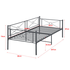 Metallbett Alvesta 90x200 cm mit Kaltschaummatratze versch. Farben en.casa