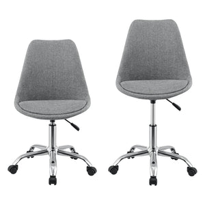 Bürostuhl Atherton 83-93x48x55 cm Hellgrau [en.casa]