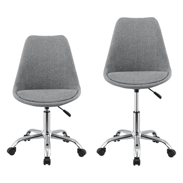 Bürostuhl Atherton 83-93x48x55 cm Hellgrau [en.casa]