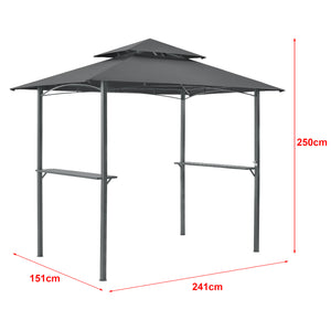 Grillpavillon Parga 250x241x151cm Dunkelgrau en.casa