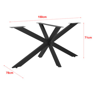 Tischgestell Oberau 150x78x71 cm Schwarz [en.casa]