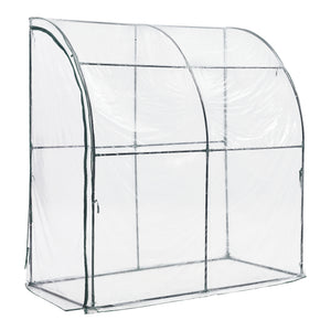 Wand-Gewächshaus Juta 100x200x215cm PVC Folie Transparent [en.casa]