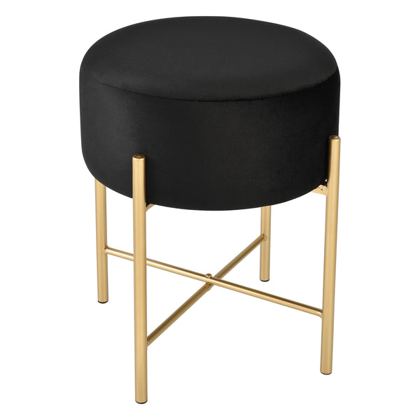 Sitzhocker Kungälv Polsterhocker bis 100 kg Schwarz/Messingfarben [en.casa]