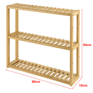 Bambusregal Örnsköldsvik 60x15x54cm Natur Holz [en.casa]