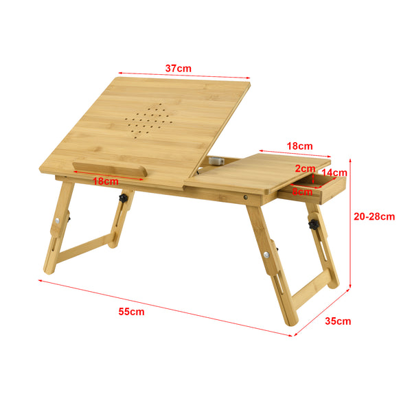 Bambus Laptoptisch Trysil 55x35x28cm [en.casa]