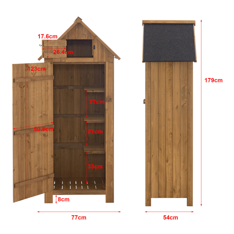 Maßskizze Geräteschrank Ottrott 179x77x54cm Kaminholzlager Brennholzregal [en.casa]