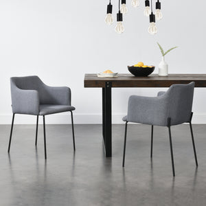 Polstersessel Krakau 2er Set Dunkelgrau [en.casa]