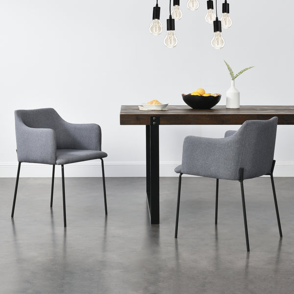 Polstersessel Krakau 2er Set Dunkelgrau [en.casa]