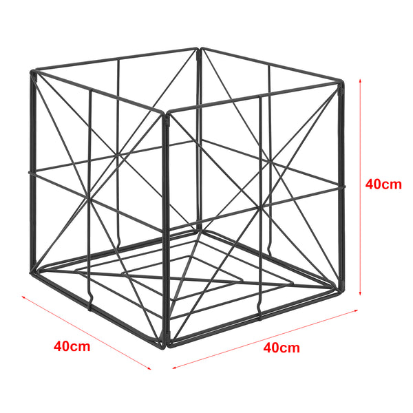 Zeitungskorb Temse 40x40x40cm Metall Schwarz [en.casa]