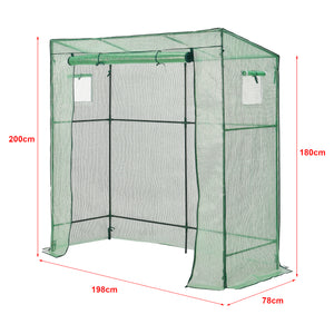 Gewächshaus Vlaardingen 198x78x200cm Grün [en.casa]