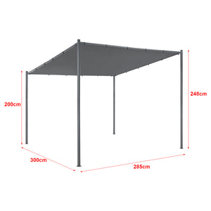 Pavillon Carunchio 300x285x248cm Dunkelgrau [en.casa]