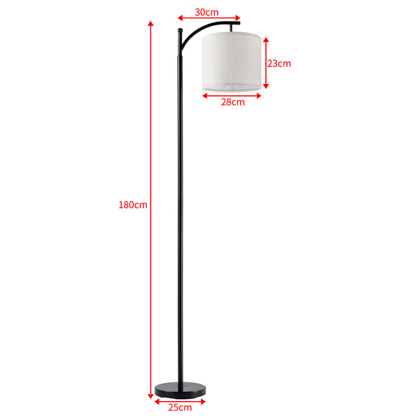 Stehlampe Coventry Schwarz/Beige [lux.pro]