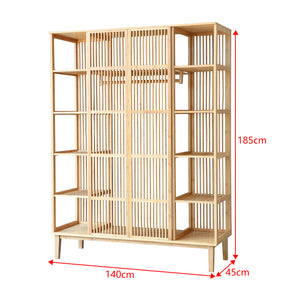 Bambus Kleiderständer Hudiksvall 185x140x45cm [en.casa]