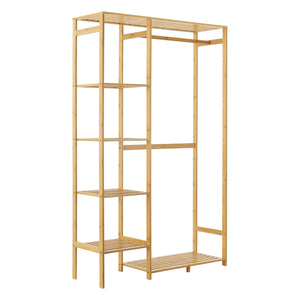 Garderobenständer Eurajoki 139x100x40 cm Bambus Natur [en.casa]