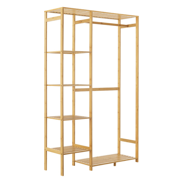 Garderobenständer Eurajoki 139x100x40 cm Bambus Natur [en.casa]