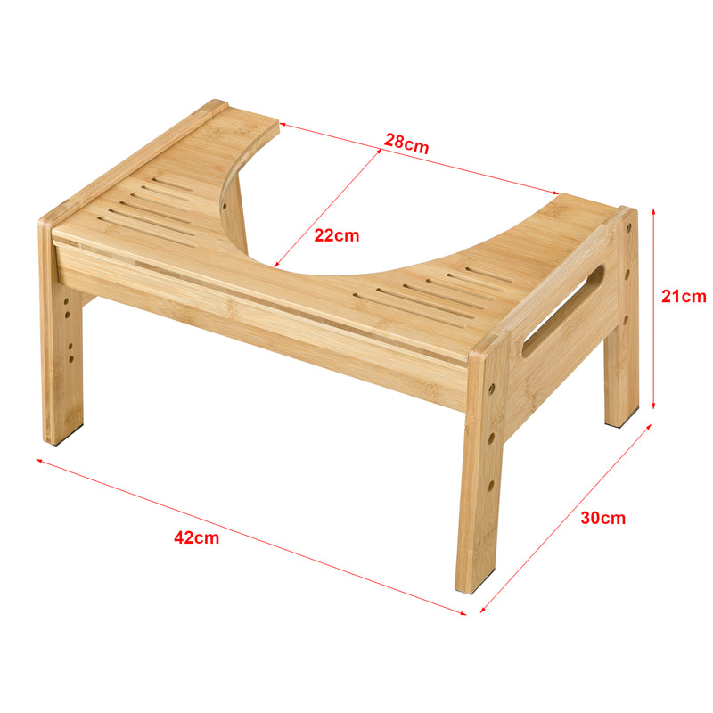 Maßskizze Toilettenhocker Kalajoki Toilettenhilfe Bambus [en.casa]