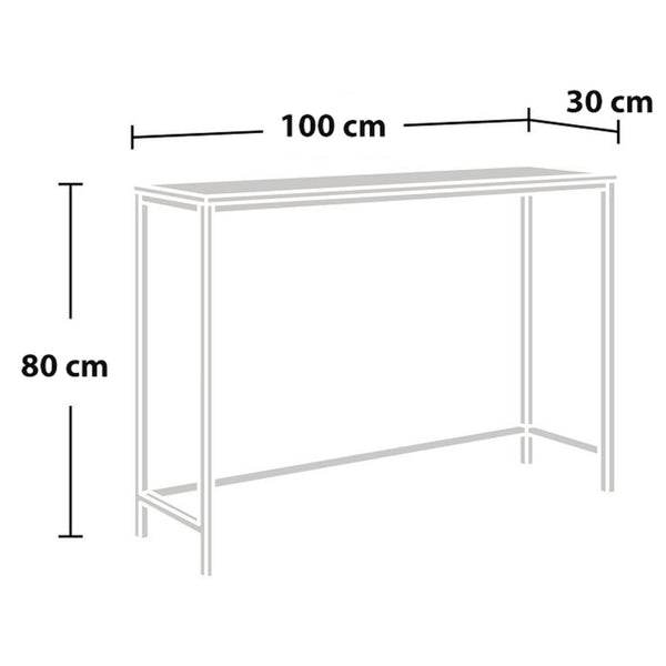 Konsolentisch Kronoby 80 x 100 x 30 cm Schwarz/Holzoptik [en.casa] TR