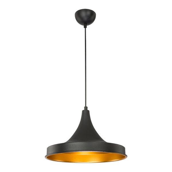 Hängeleuchte Bamber Bridge 22,5 x 32,5 cm 1-flammig Schwarz / Messingfarben [lux.pro]