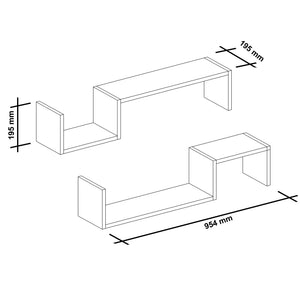 Wandregal Gram 2er Set Weiß [en.casa]