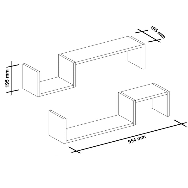 Wandregal Gram 2er Set Weiß [en.casa]
