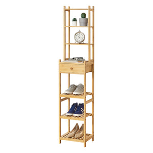Standregal Siilinjärvi aus Bambus 163 x 33 x 28 cm bis 5 kg Natur [en.casa]