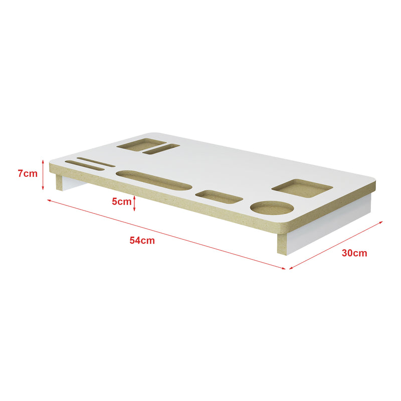 Maßskizze Monitorständer Tjele 54 x 30 x 7 cm Weiß [en.casa]