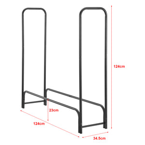 Kaminholzregal Kwethluk Stahl 124x124x34,5cm Schwarz [casa.pro]