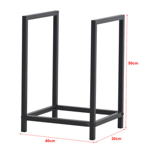 Kaminholzregal Torsås 40x30x50cm aus Stahl Schwarz [en.casa]