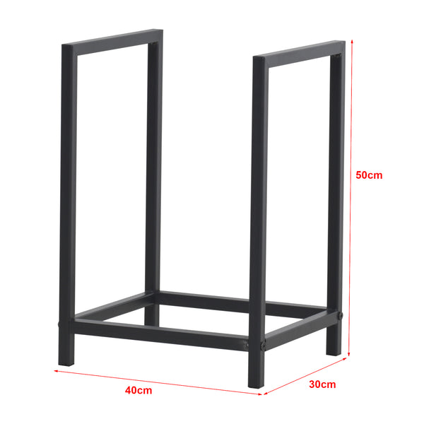 Kaminholzregal Torsås 40x30x50cm aus Stahl Schwarz [en.casa]