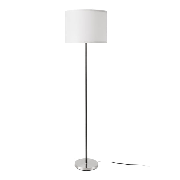 Stehleuchte Tamworth E27 Silber Textil [lux.pro]