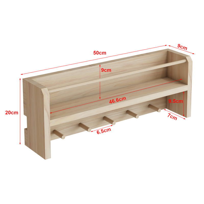 Maßskizze Kindergarderobe Sundeved natur aus Echtholz [en.casa]