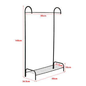Garderobenständer Vallø aus Metall Schwarz [en.casa]