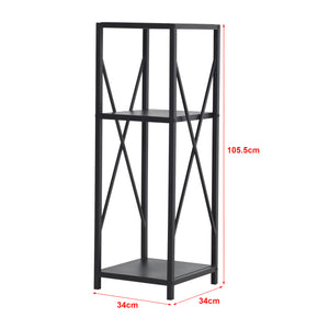 Kaminholzregal Tinglev Stahl 34x34x105,5 cm Schwarz [en.casa]