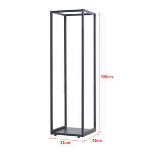 Kaminholzregal Tornved Stahl 35x35x120 cm Schwarz [en.casa]