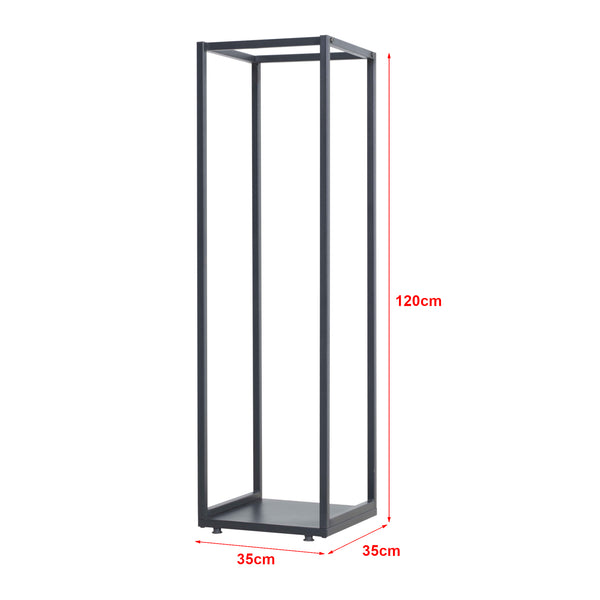 Kaminholzregal Tornved Stahl 35x35x120 cm Schwarz [en.casa]