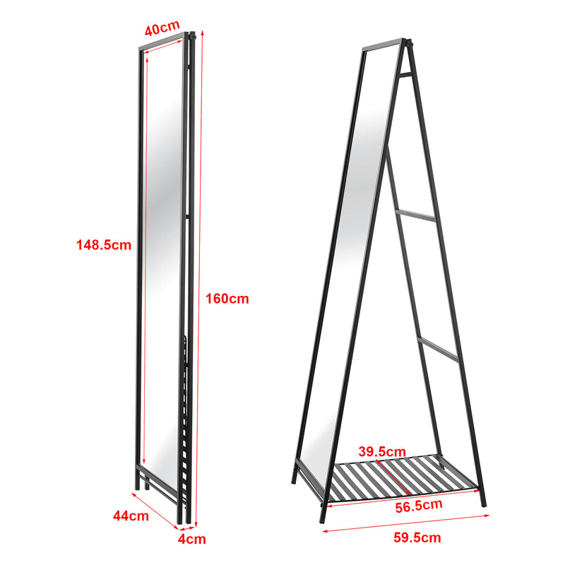 Maßskizze Standspiegel Ruffano 148,5 x 40 cm [en.casa]