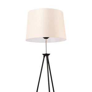 Stehleuchte Orpington 1 x E27 Metall Schwarz / Cremefarben [lux.pro]