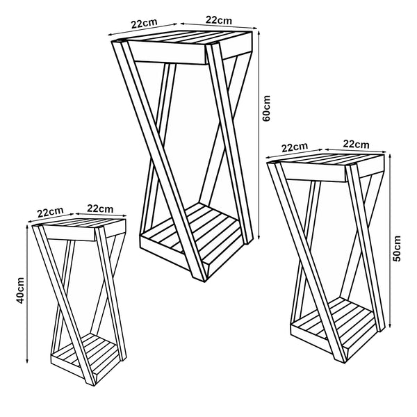 Satztisch Muonio 3er Set [en.casa]