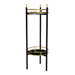 Blumenständer Oulainen 79x28x28cm Schwarz/Gold [en.casa]