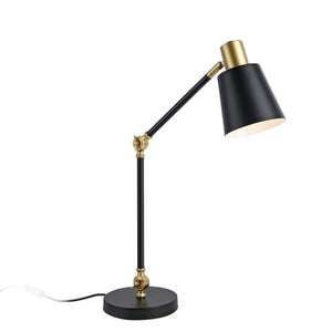 Tischleuchte Abergele Schwarz / Goldfarben [lux.pro]