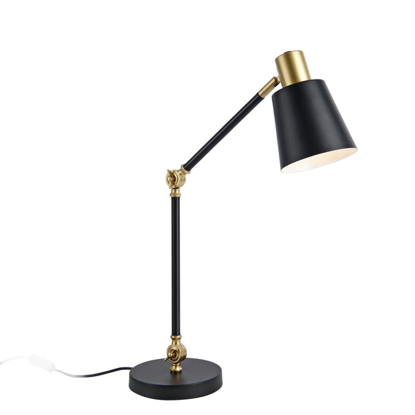 Tischleuchte Abergele Schwarz / Goldfarben [lux.pro]