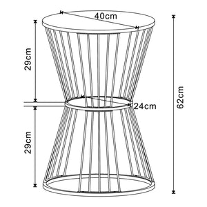 Beistelltisch Fossbergom Schwarz/Eiche-Optik [en.casa]