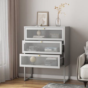Büroschrank Sund mit 3 Schubladen 105x80x40 cm Grau [en.casa]