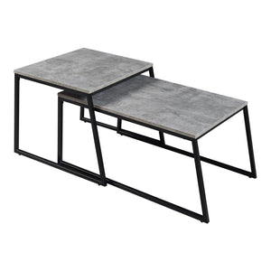 Satztisch Hyllestad 2er Set Schwarz/Betonoptik [en.casa]