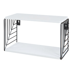 Wandregal Moss 39x18x23 cm Schwarz/Weiß [en.casa]