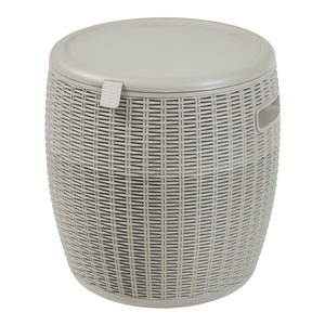Kühlbox-Hocker Avetrana 44xØ40 cm Hellbraun [casa.pro]