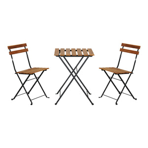 Bistroset Bovino 3-tlg. Akazienholz [casa.pro]