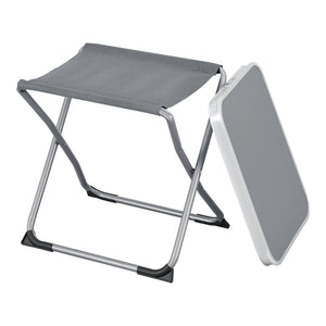 2-in-1 Campinghocker und -Tisch Barete 47x47x37 cm Grau [en.casa]